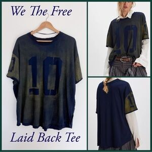 NWT We The Free Laid Back Tee in Indigo Combo Size Large
